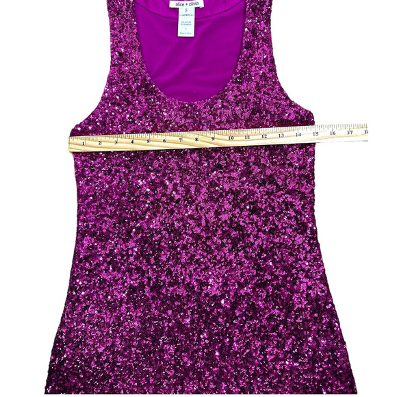 Alice and Olivia Hot Pink Sequins Mini Dress Size Small (retail $200)‎ - Picture 6 of 9